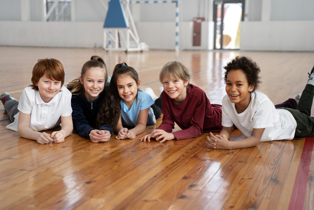 group of smiling students