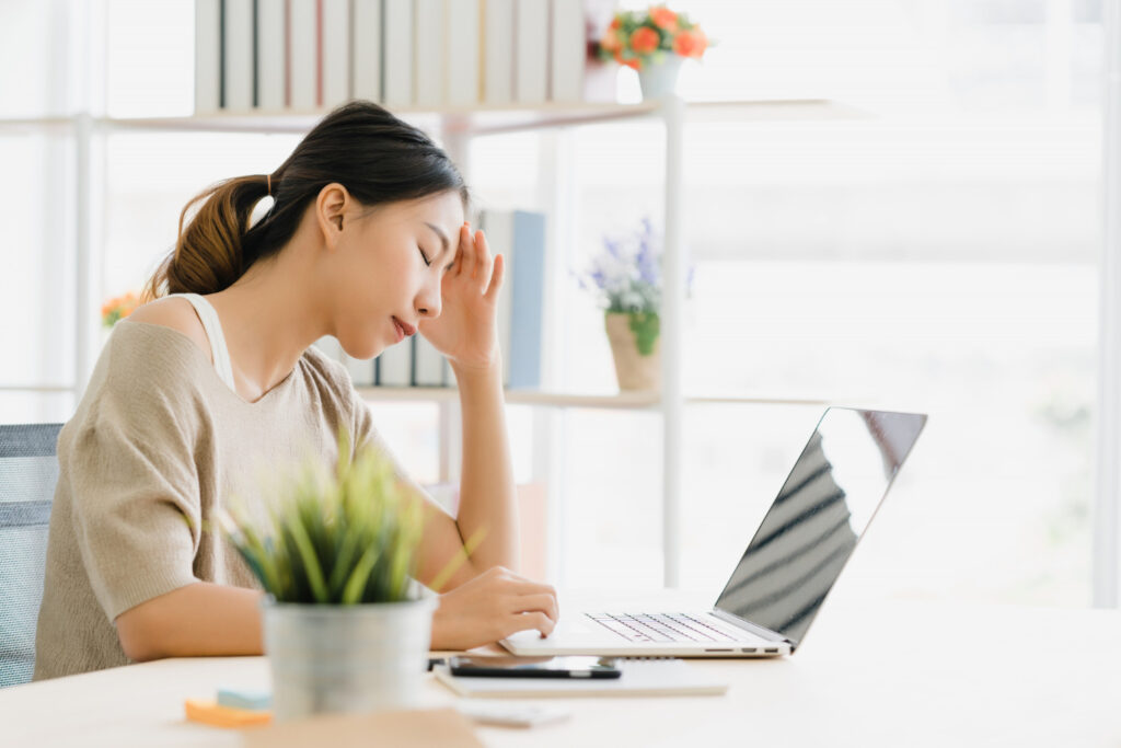 stressed female teacher